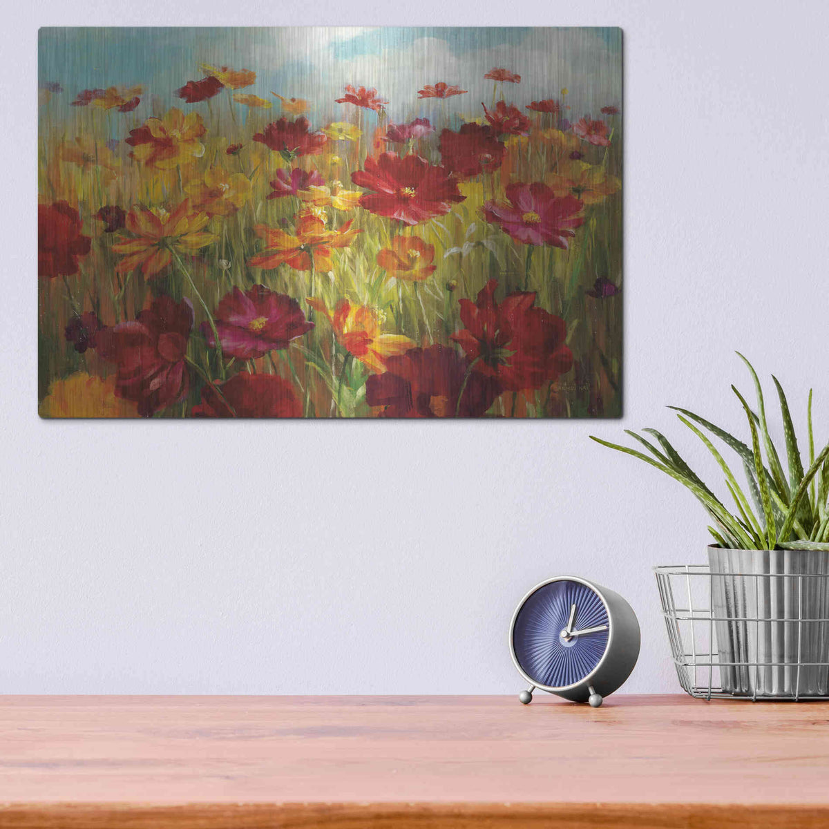 Luxe Metal Art 'Cosmos in the Field' by Danhui Nai, Metal Wall Art,16x12