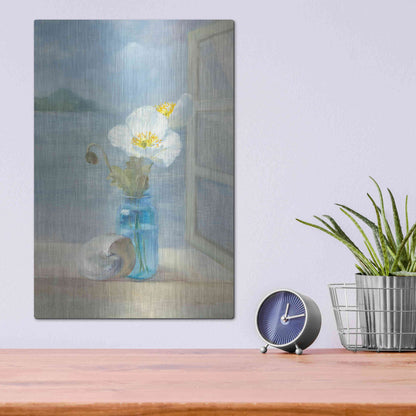 Luxe Metal Art 'Coastal Florals II' by Danhui Nai, Metal Wall Art,12x16