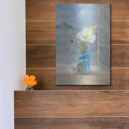 Luxe Metal Art 'Coastal Florals II' by Danhui Nai, Metal Wall Art,12x16