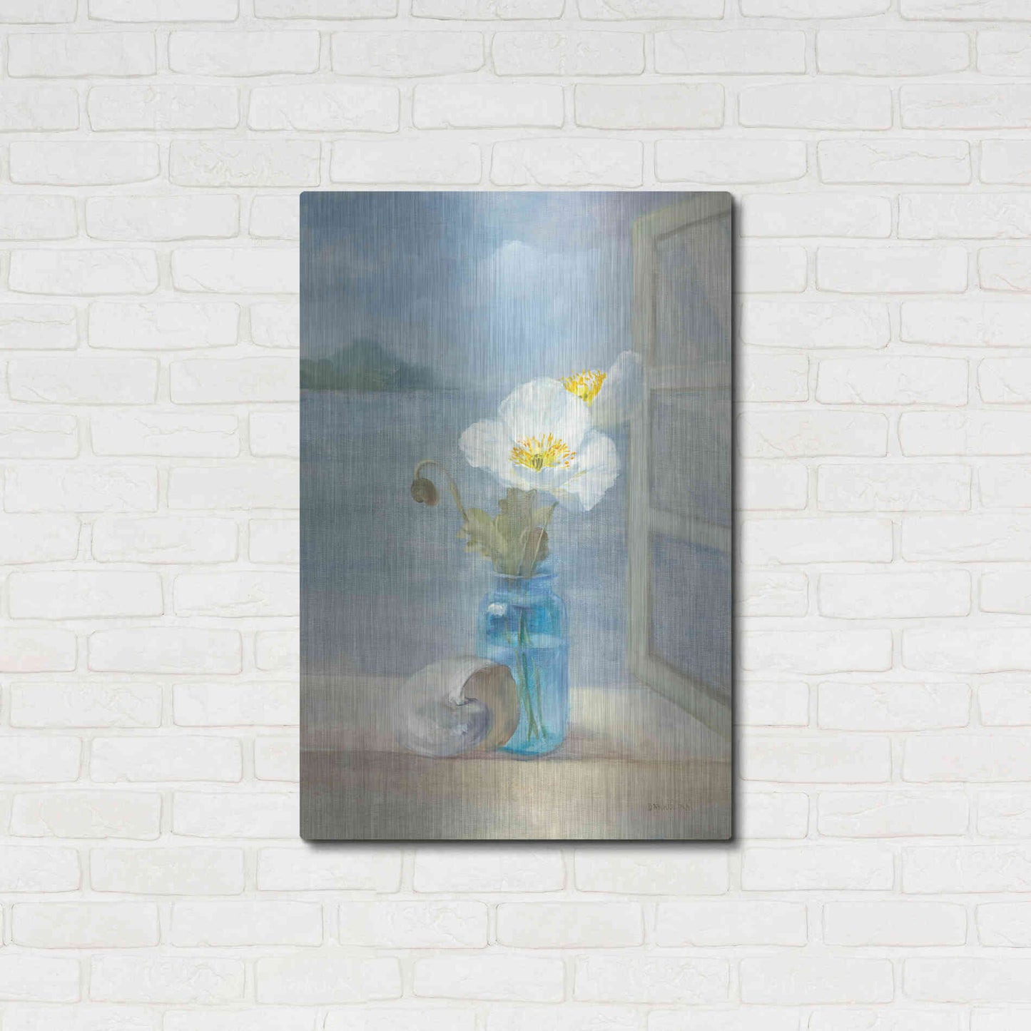 Luxe Metal Art 'Coastal Florals II' by Danhui Nai, Metal Wall Art,24x36