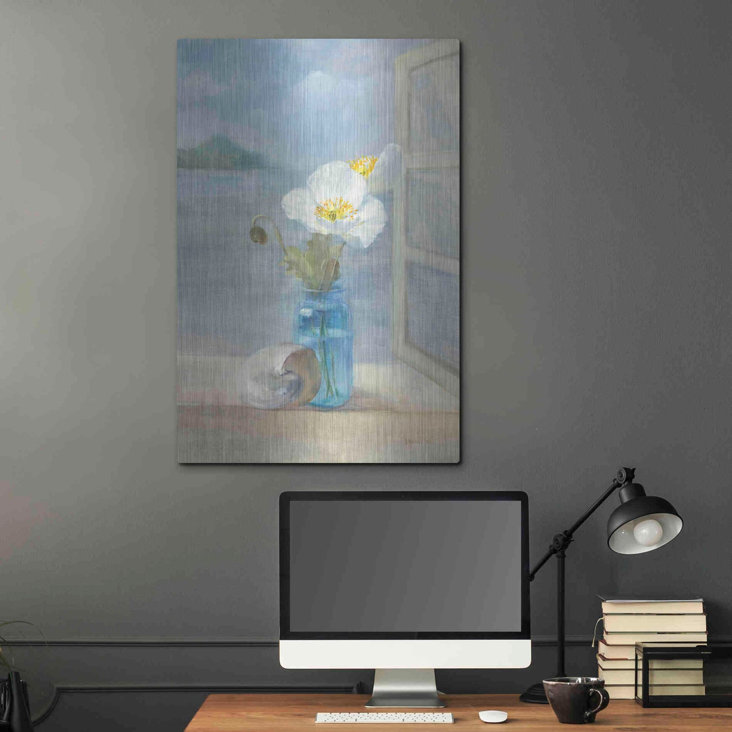 Luxe Metal Art 'Coastal Florals II' by Danhui Nai, Metal Wall Art,24x36