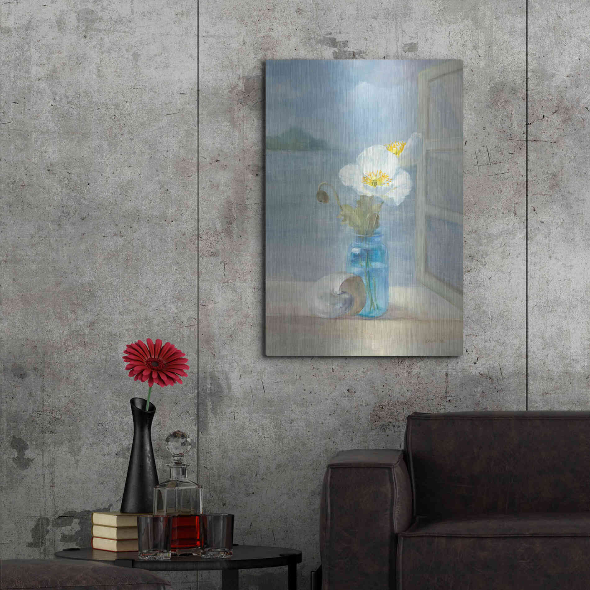 Luxe Metal Art 'Coastal Florals II' by Danhui Nai, Metal Wall Art,24x36