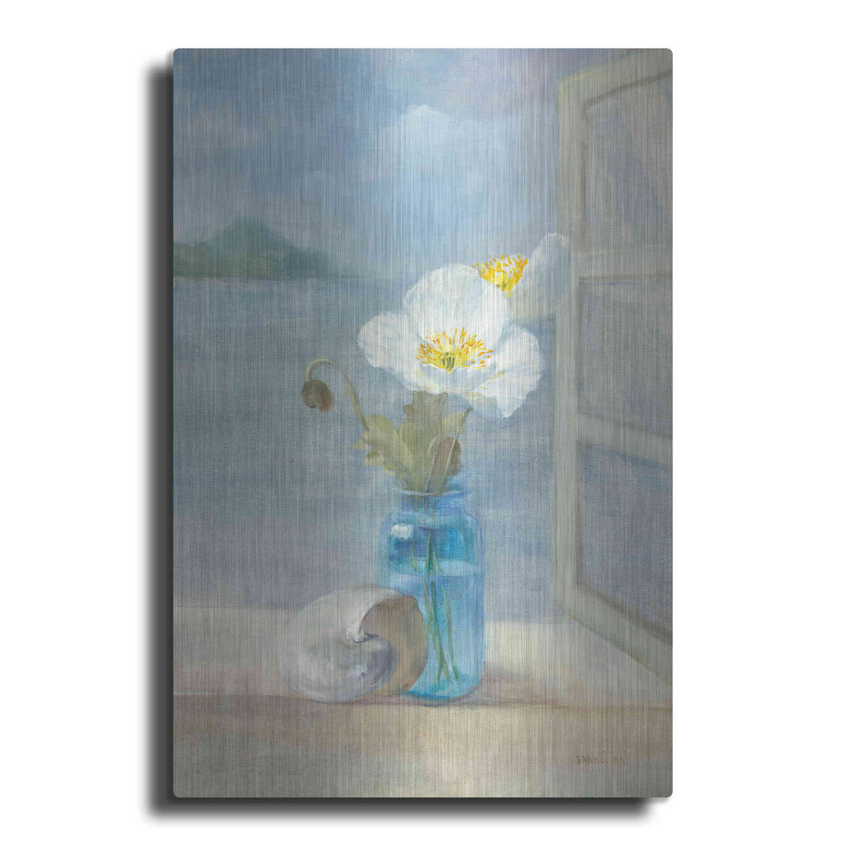 Luxe Metal Art 'Coastal Florals II' by Danhui Nai, Metal Wall Art