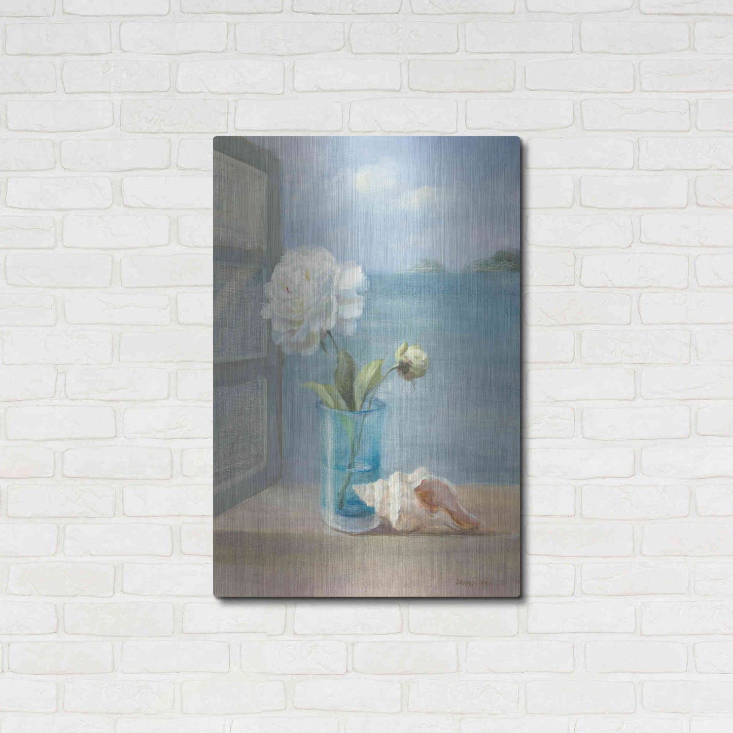 Luxe Metal Art 'Coastal Florals I' by Danhui Nai, Metal Wall Art,24x36