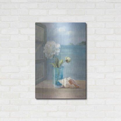 Luxe Metal Art 'Coastal Florals I' by Danhui Nai, Metal Wall Art,24x36