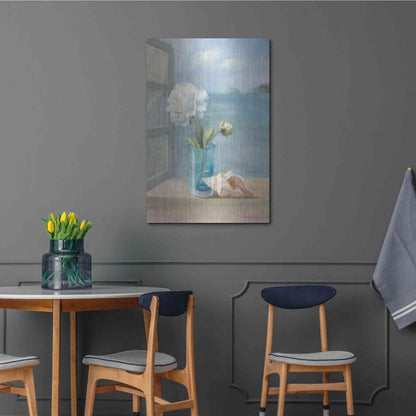 Luxe Metal Art 'Coastal Florals I' by Danhui Nai, Metal Wall Art,24x36