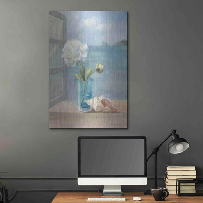 Luxe Metal Art 'Coastal Florals I' by Danhui Nai, Metal Wall Art,24x36