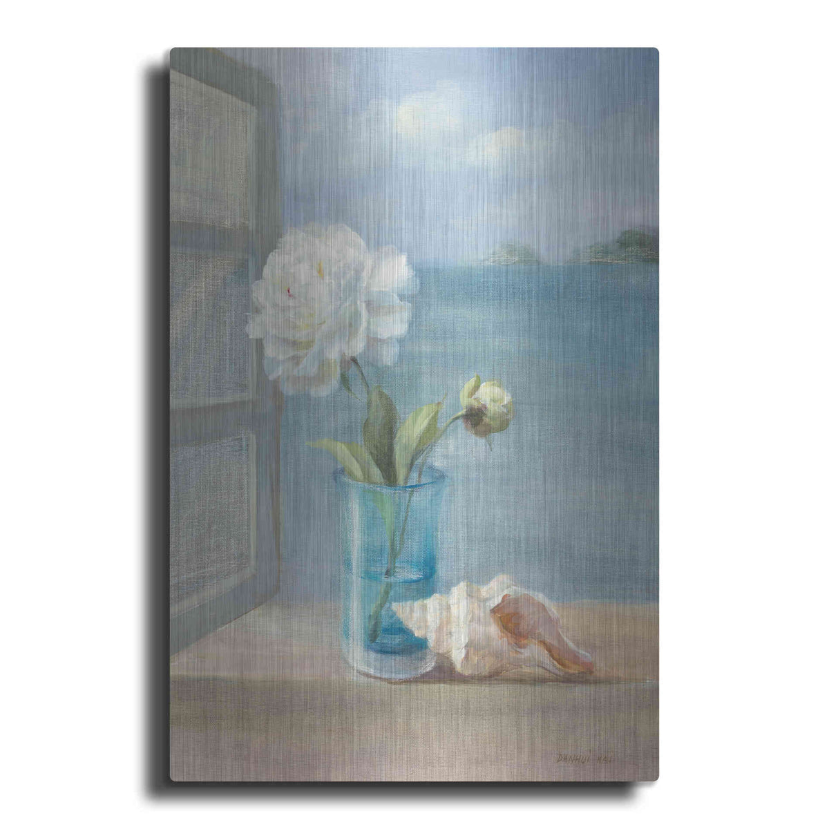 Luxe Metal Art 'Coastal Florals I' by Danhui Nai, Metal Wall Art