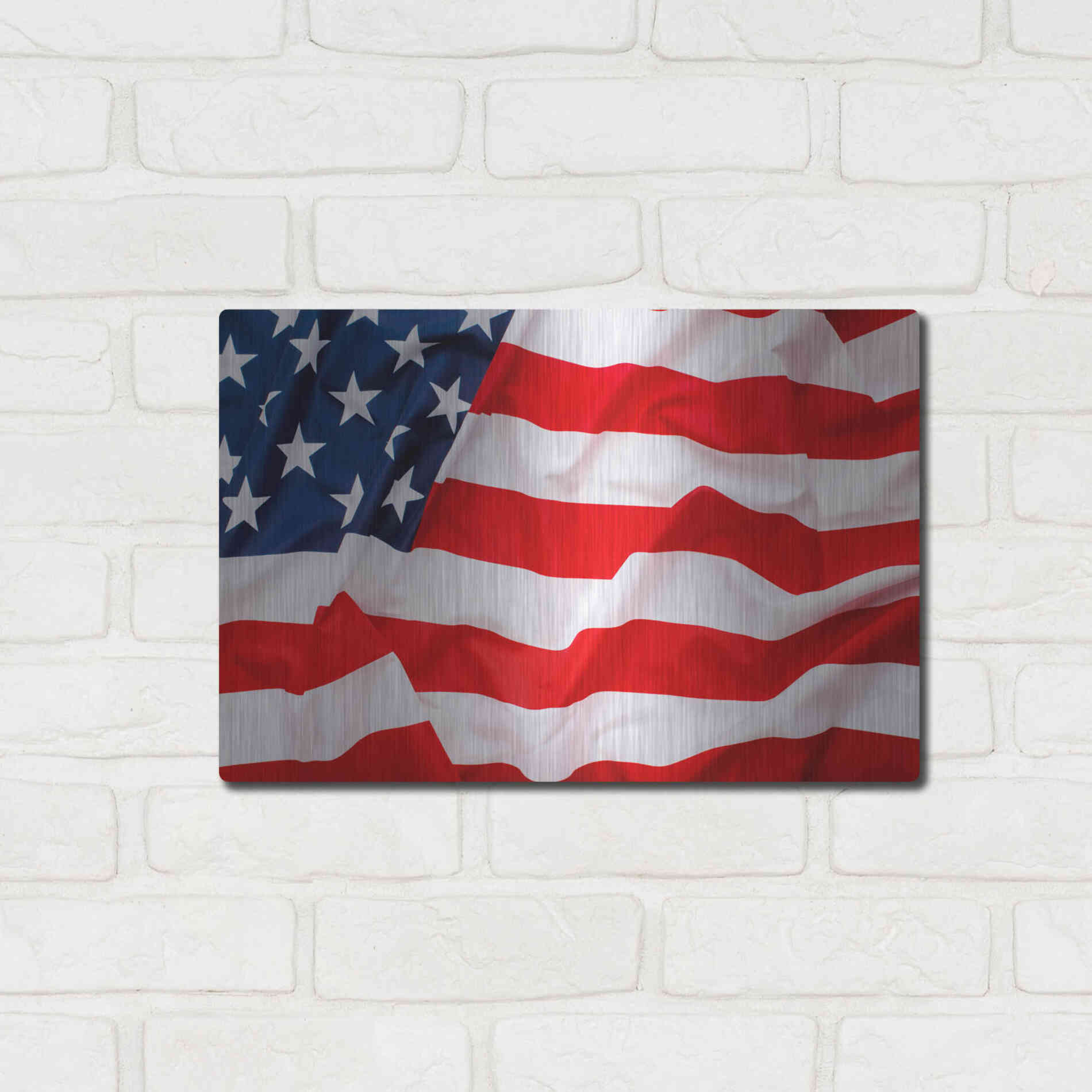 Luxe Metal Art 'Flag of the United States of America' by Luxe Portfolio, Metal Wall Art,16x12