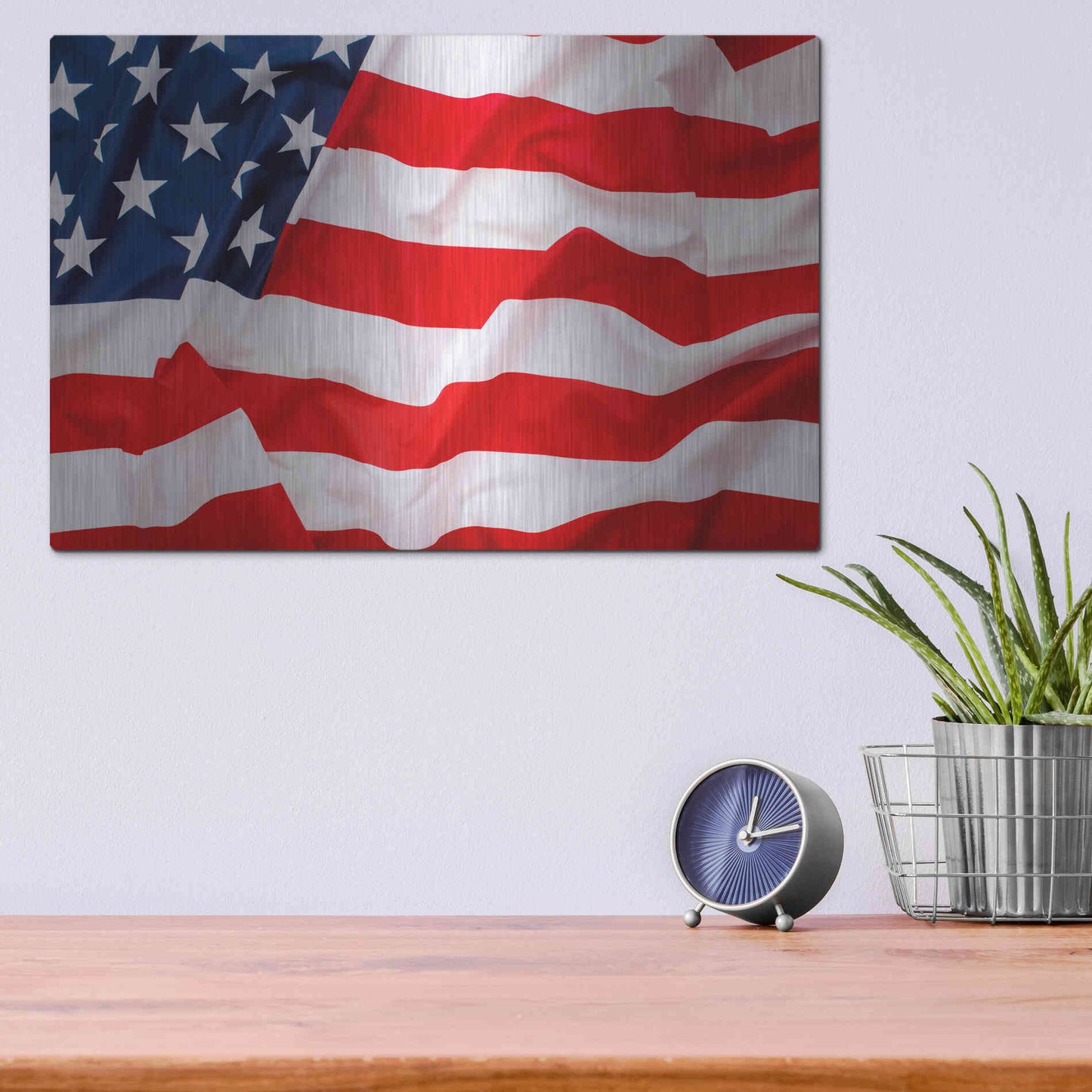 Luxe Metal Art 'Flag of the United States of America' by Luxe Portfolio, Metal Wall Art,16x12