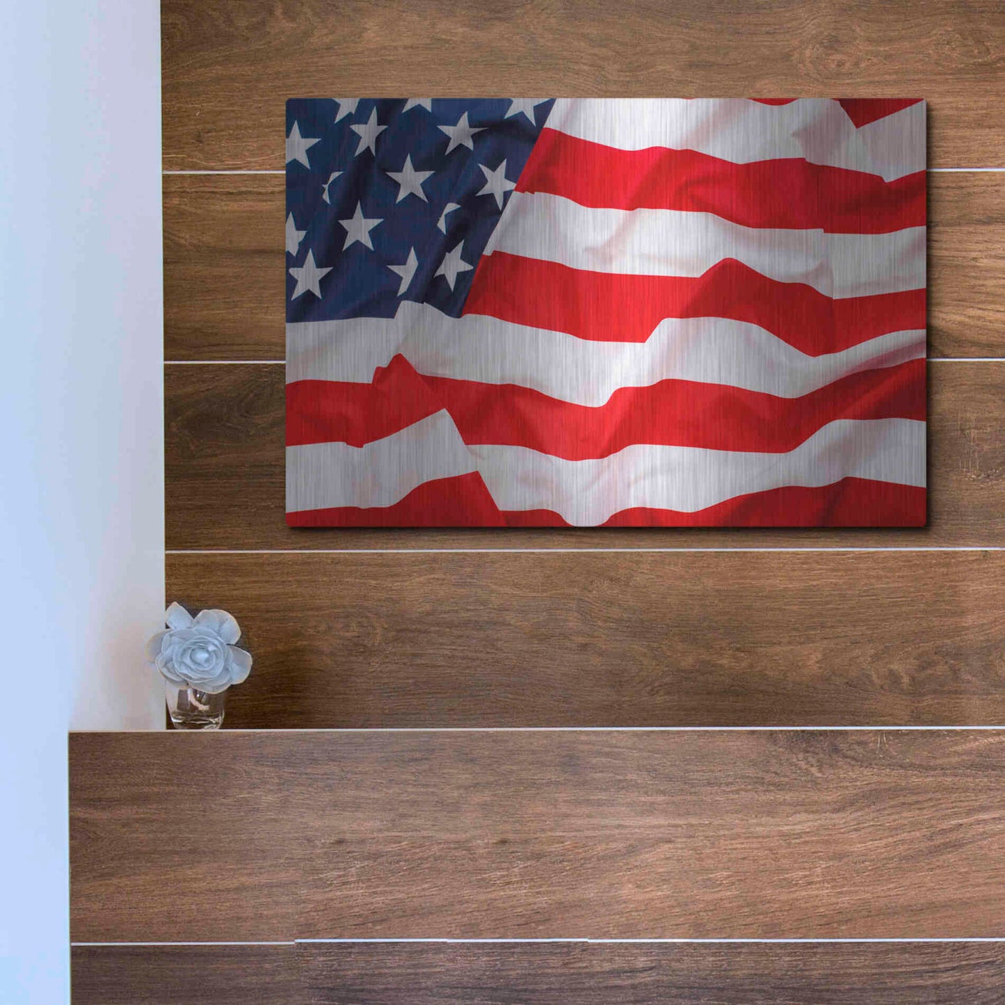 Luxe Metal Art 'Flag of the United States of America' by Luxe Portfolio, Metal Wall Art,16x12