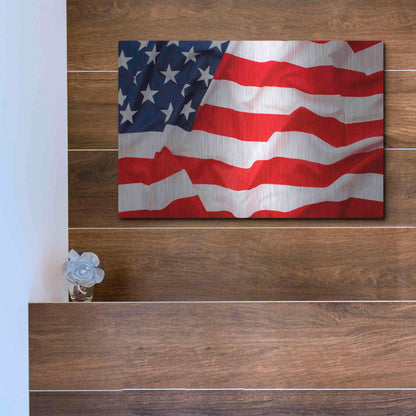 Luxe Metal Art 'Flag of the United States of America' by Luxe Portfolio, Metal Wall Art,16x12