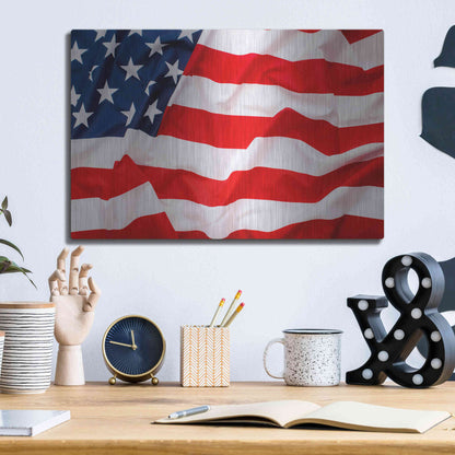 Luxe Metal Art 'Flag of the United States of America' by Luxe Portfolio, Metal Wall Art,16x12