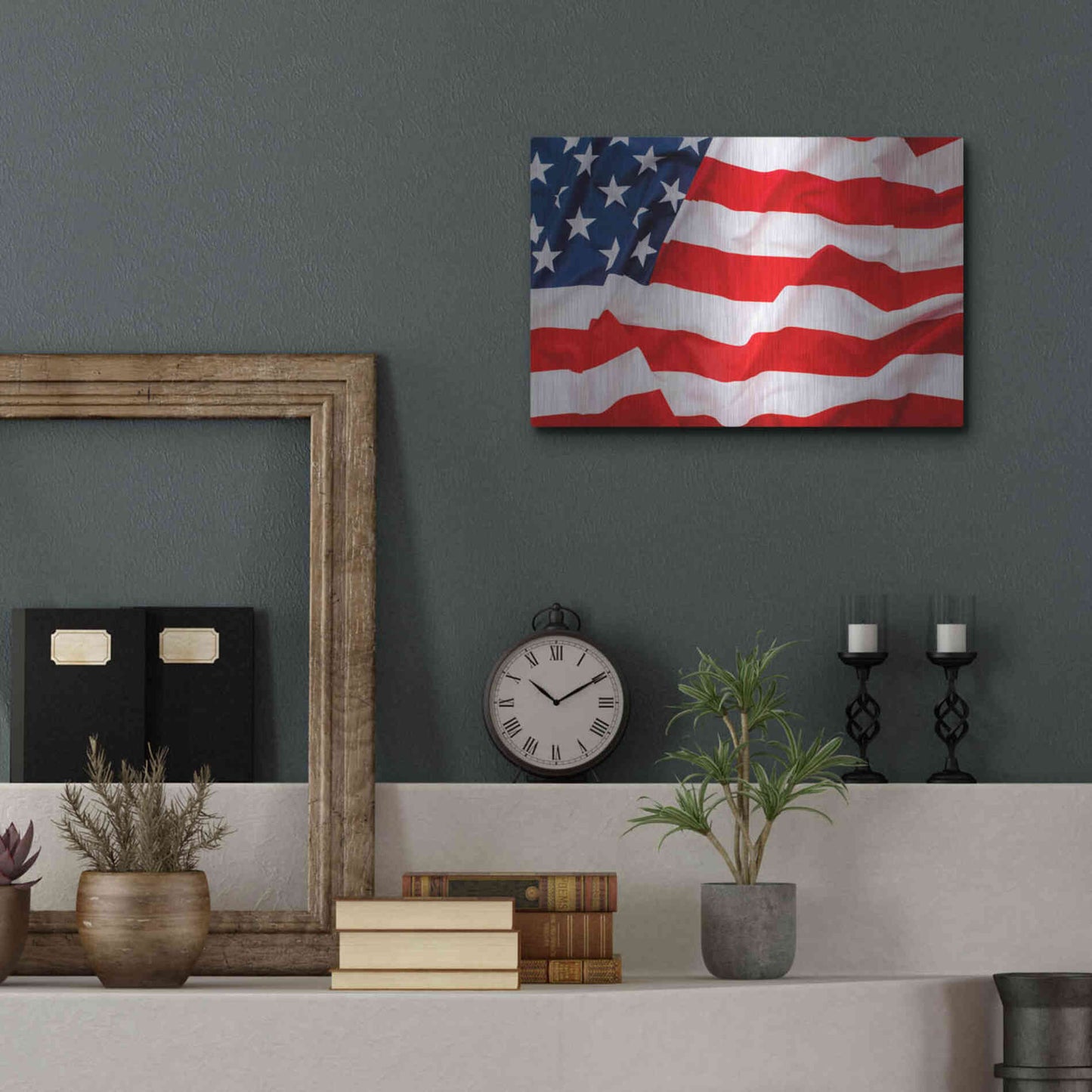 Luxe Metal Art 'Flag of the United States of America' by Luxe Portfolio, Metal Wall Art,16x12