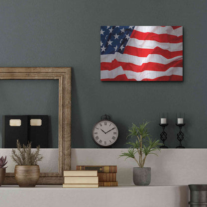 Luxe Metal Art 'Flag of the United States of America' by Luxe Portfolio, Metal Wall Art,16x12
