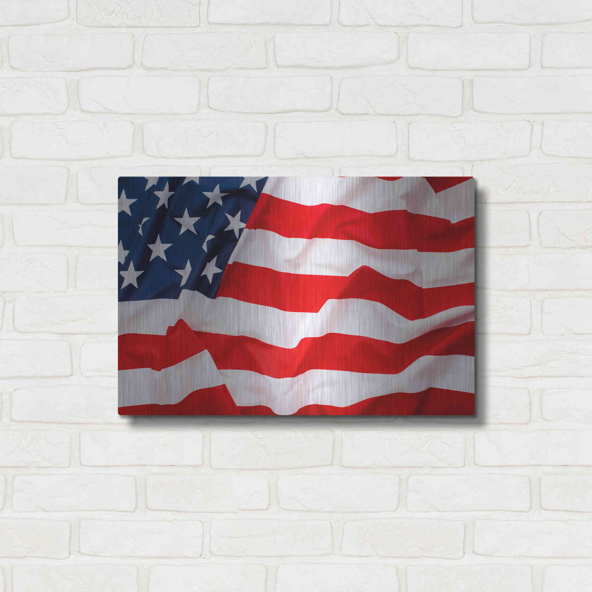 Luxe Metal Art 'Flag of the United States of America' by Luxe Portfolio, Metal Wall Art,24x16