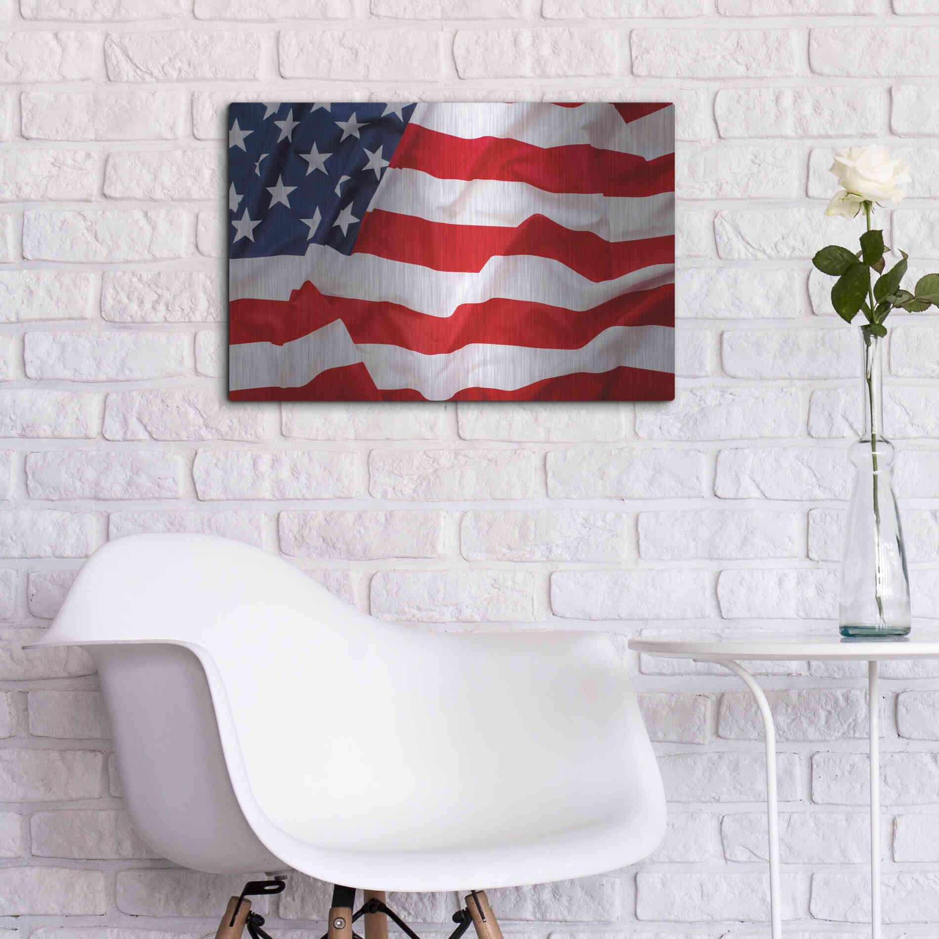 Luxe Metal Art 'Flag of the United States of America' by Luxe Portfolio, Metal Wall Art,24x16