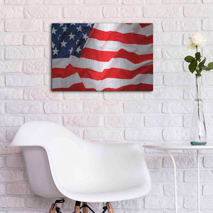 Luxe Metal Art 'Flag of the United States of America' by Luxe Portfolio, Metal Wall Art,24x16