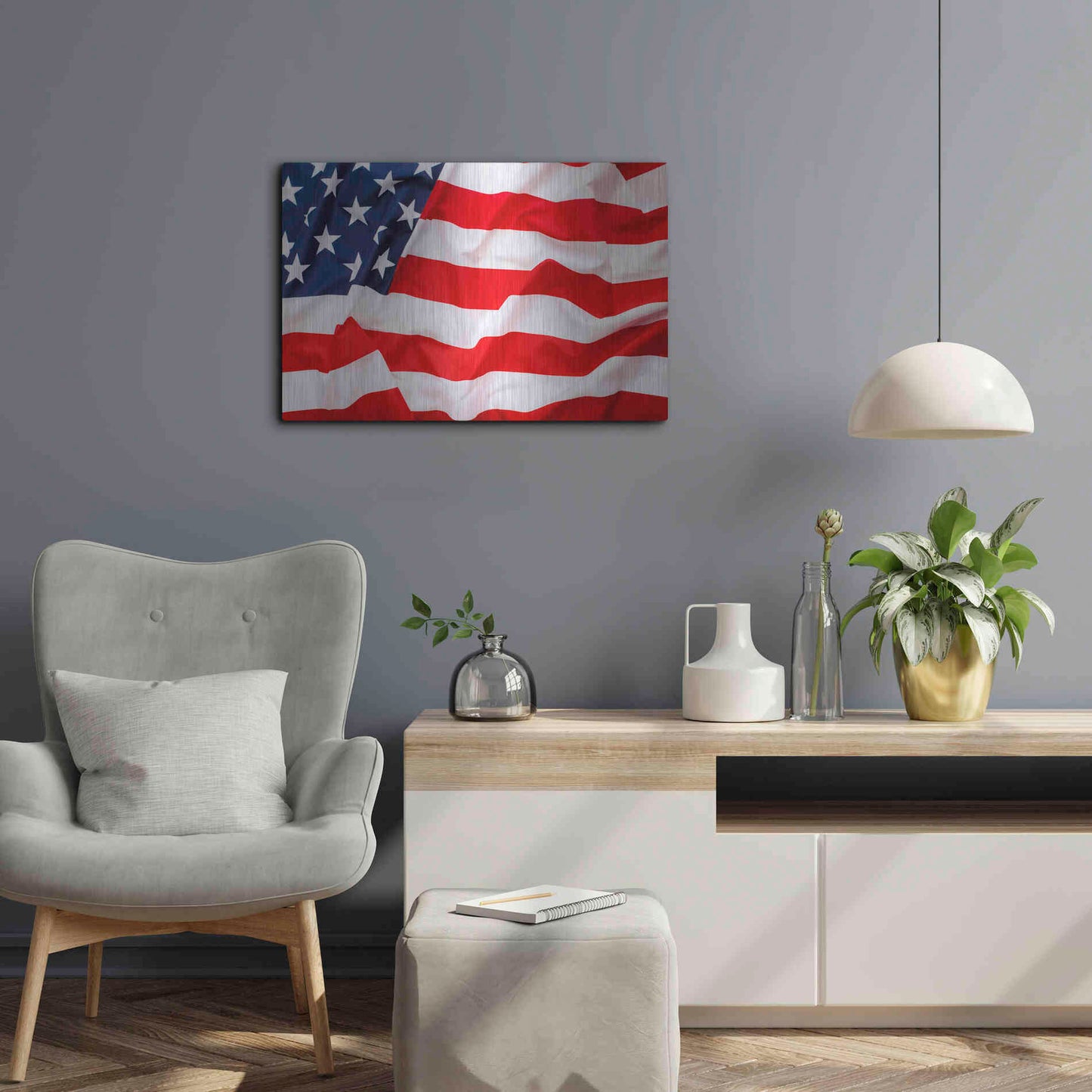 Luxe Metal Art 'Flag of the United States of America' by Luxe Portfolio, Metal Wall Art,24x16