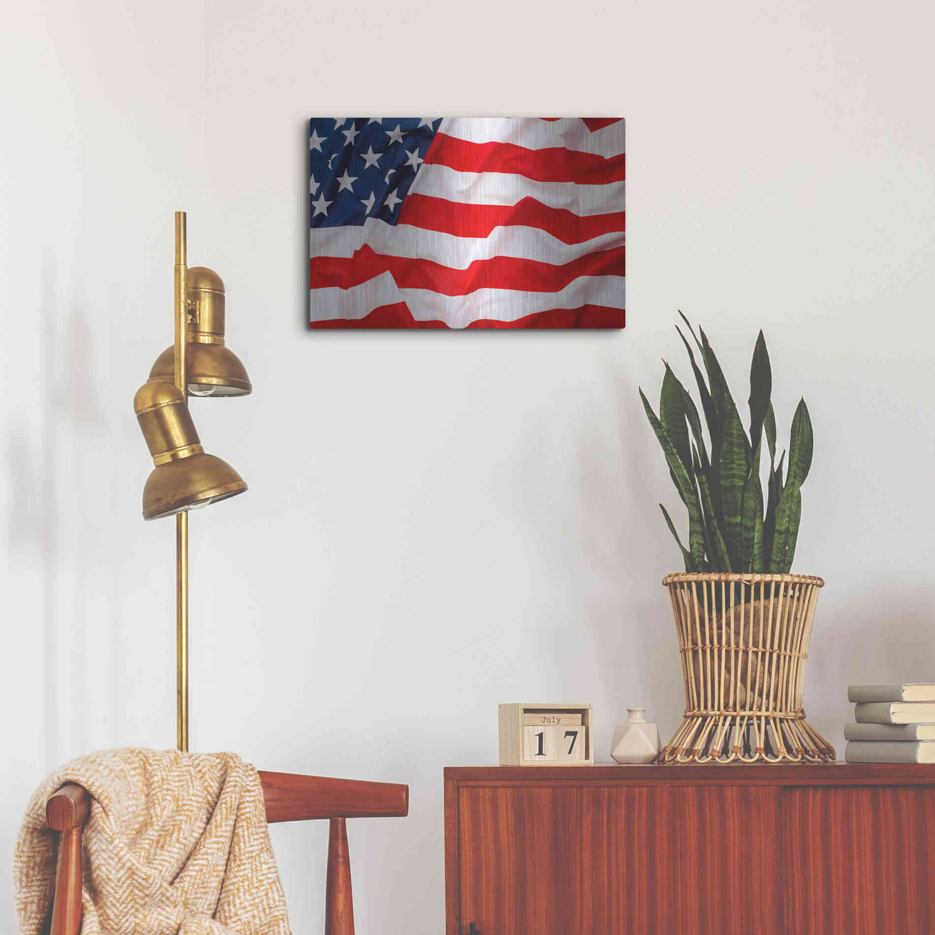 Luxe Metal Art 'Flag of the United States of America' by Luxe Portfolio, Metal Wall Art,24x16
