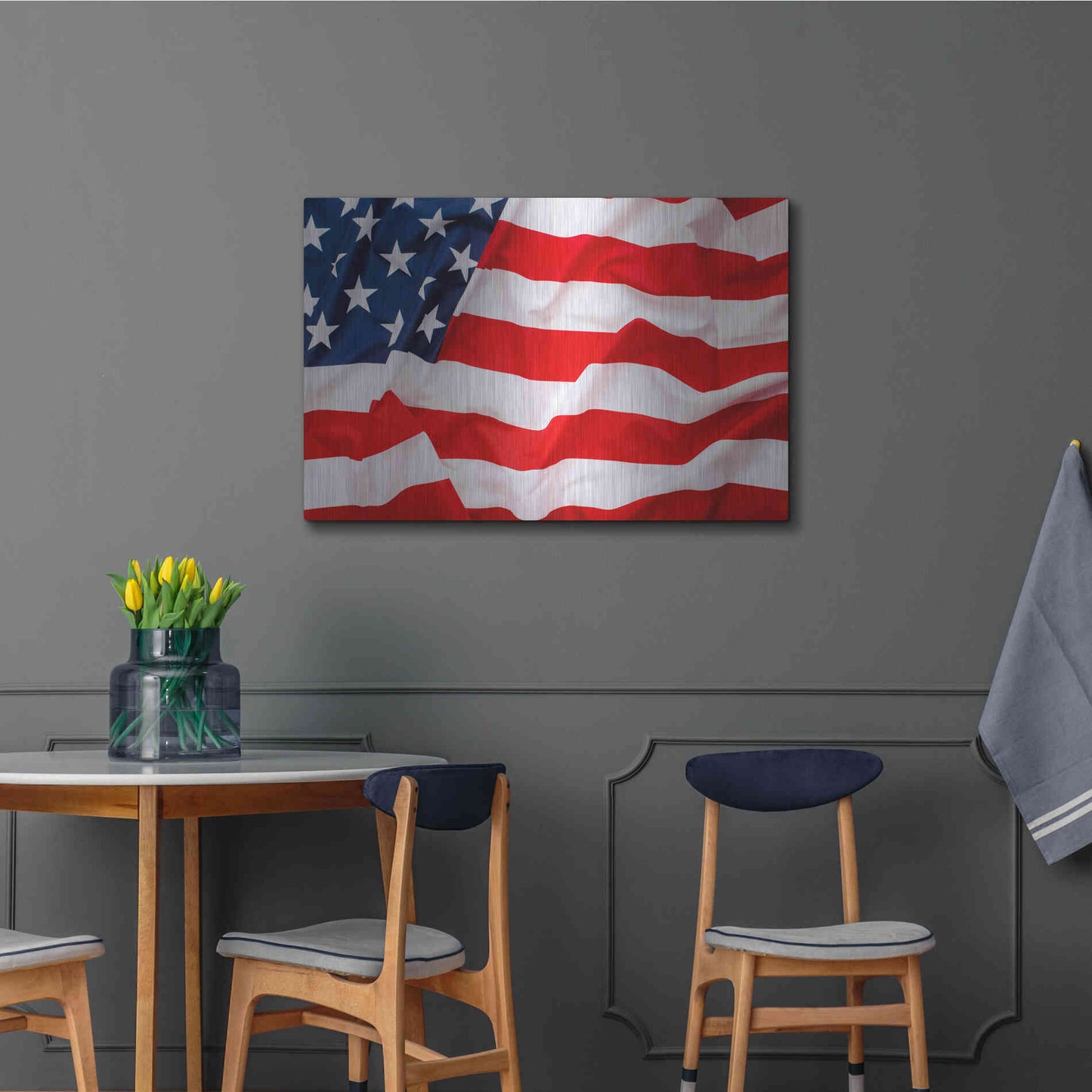 Luxe Metal Art 'Flag of the United States of America' by Luxe Portfolio, Metal Wall Art,36x24