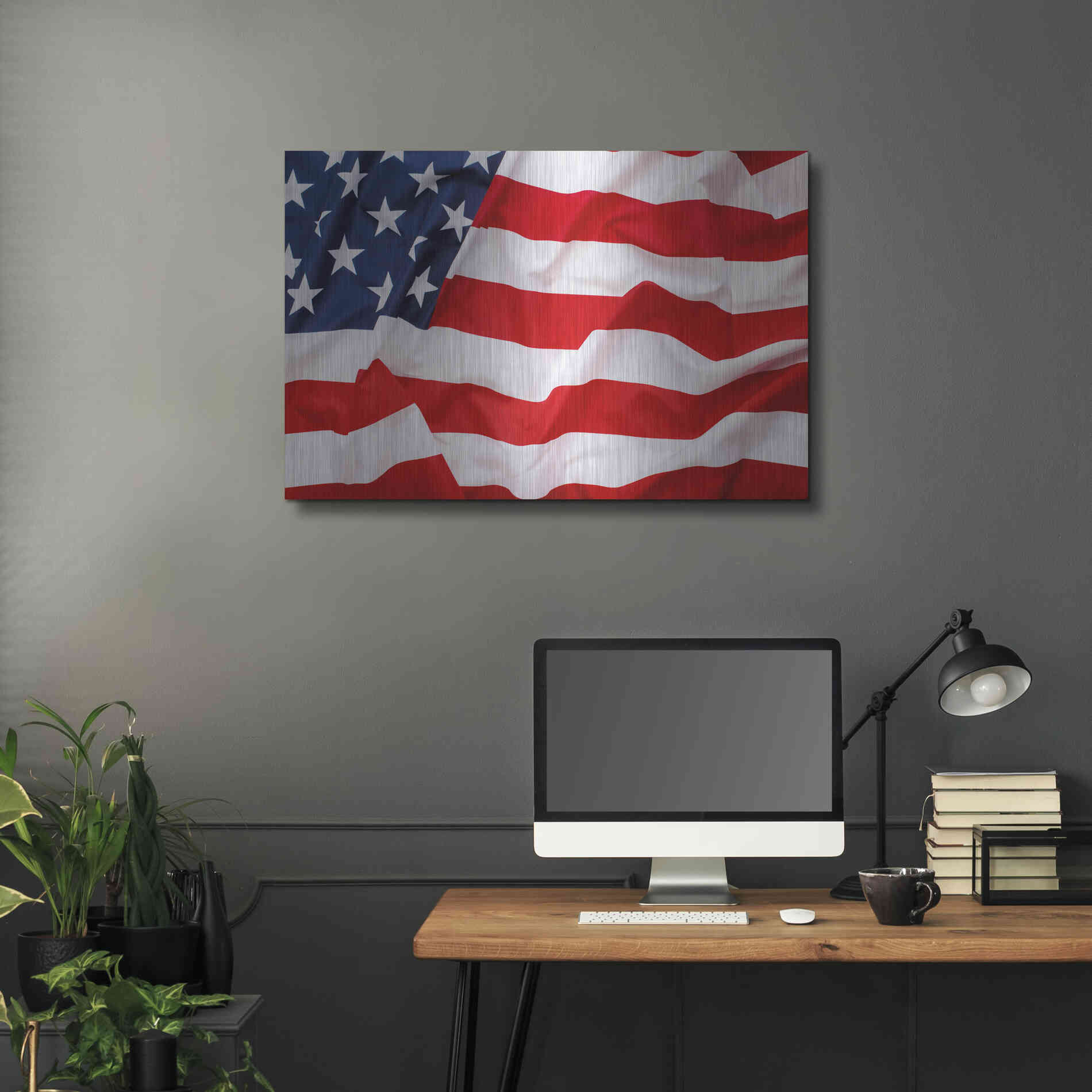 Luxe Metal Art 'Flag of the United States of America' by Luxe Portfolio, Metal Wall Art,36x24