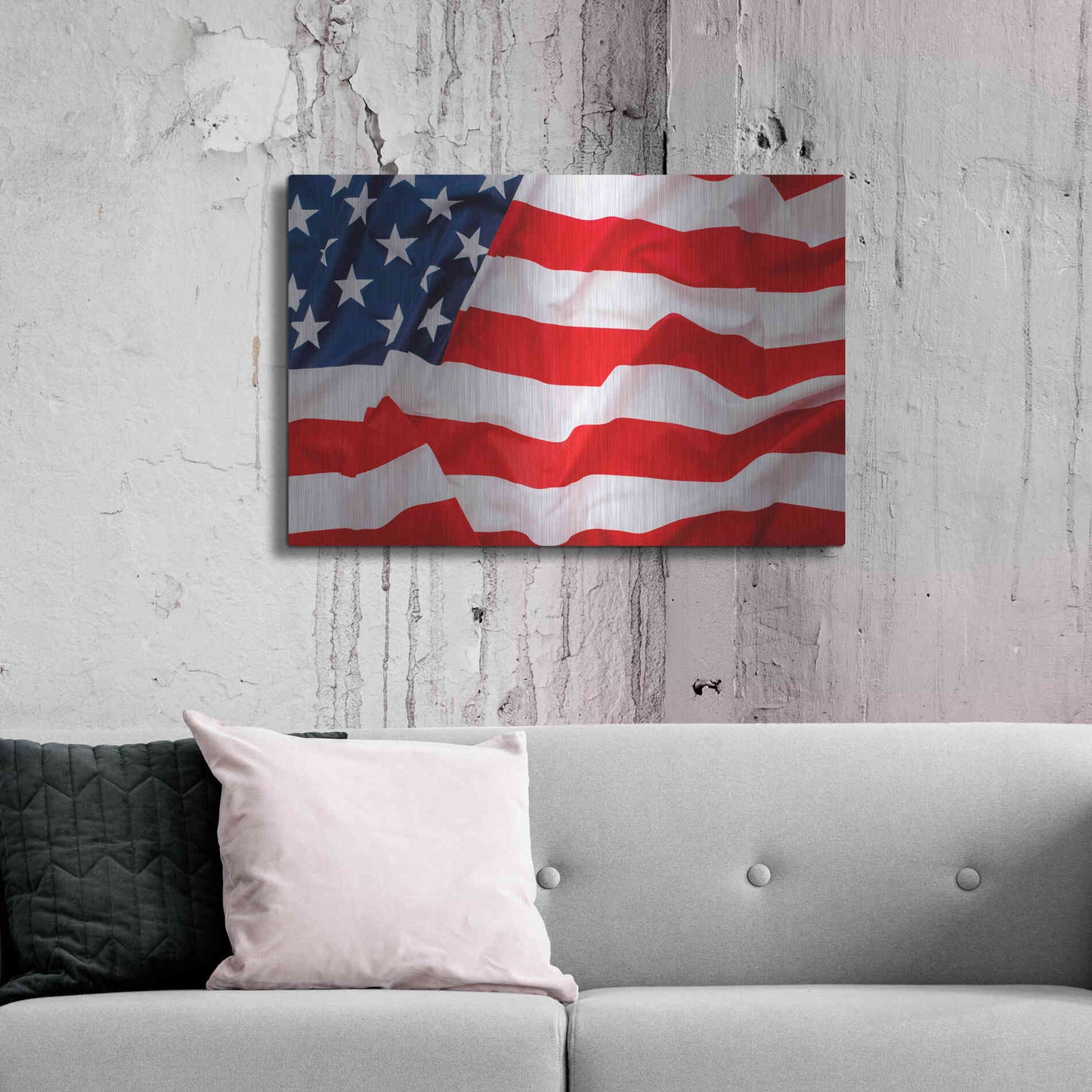 Luxe Metal Art 'Flag of the United States of America' by Luxe Portfolio, Metal Wall Art,36x24