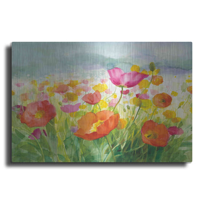 Luxe Metal Art 'Meadow Poppies' by Danhui Nai, Metal Wall Art