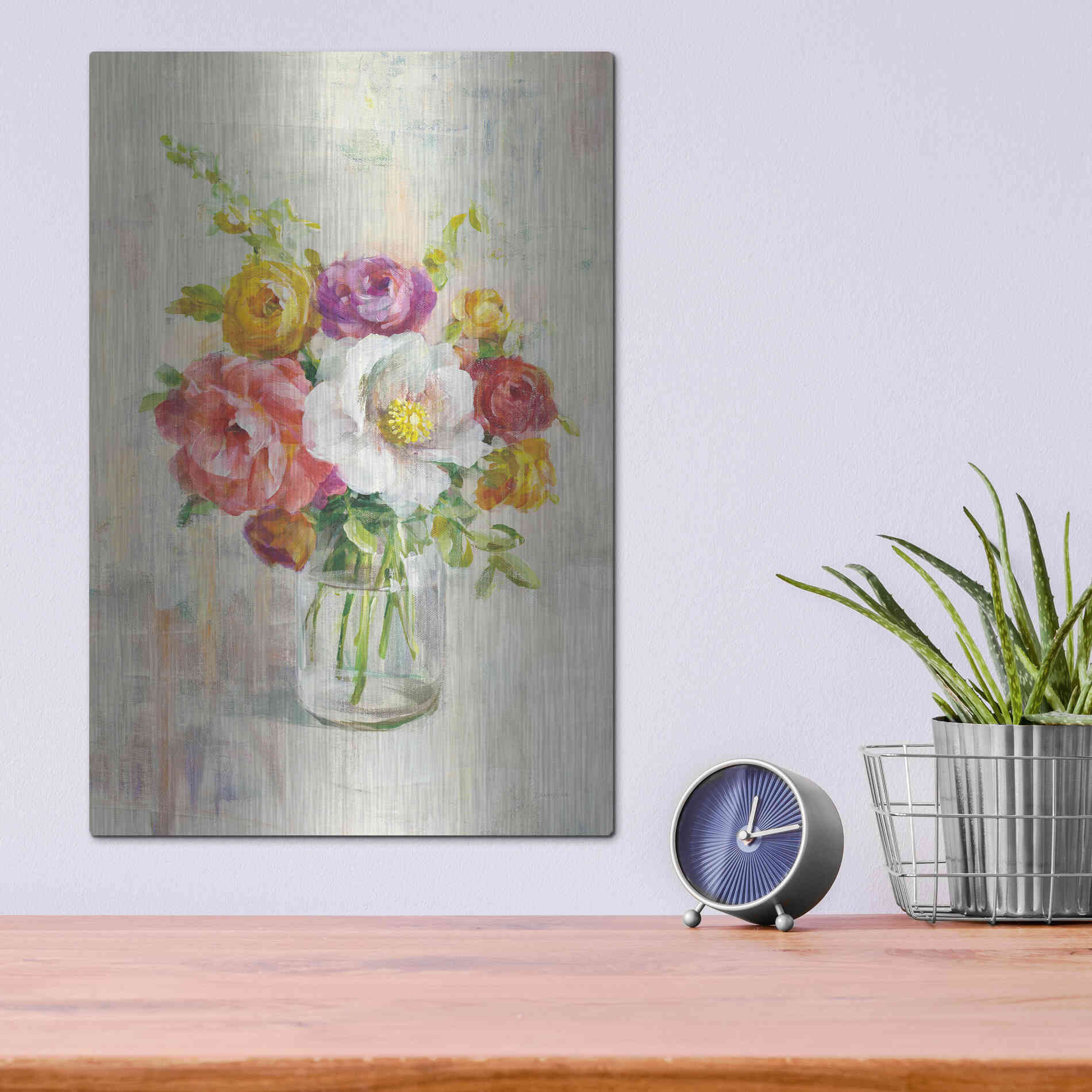 Luxe Metal Art 'Summer Treasures I Crop' by Danhui Nai, Metal Wall Art,12x16