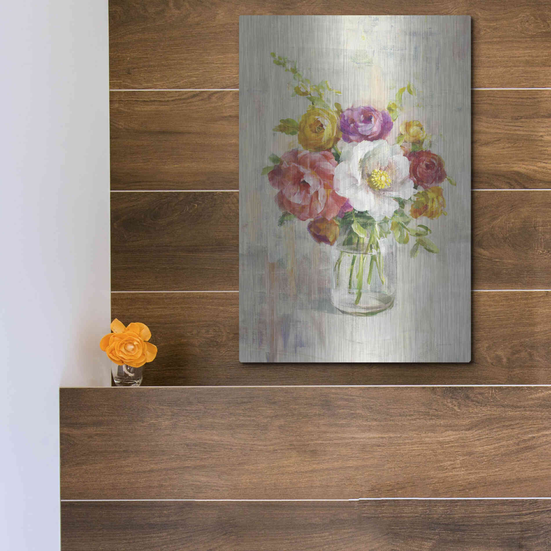 Luxe Metal Art 'Summer Treasures I Crop' by Danhui Nai, Metal Wall Art,12x16