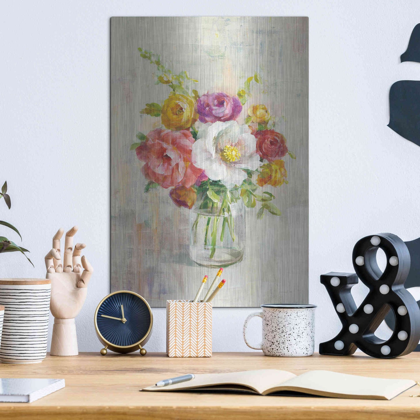 Luxe Metal Art 'Summer Treasures I Crop' by Danhui Nai, Metal Wall Art,12x16