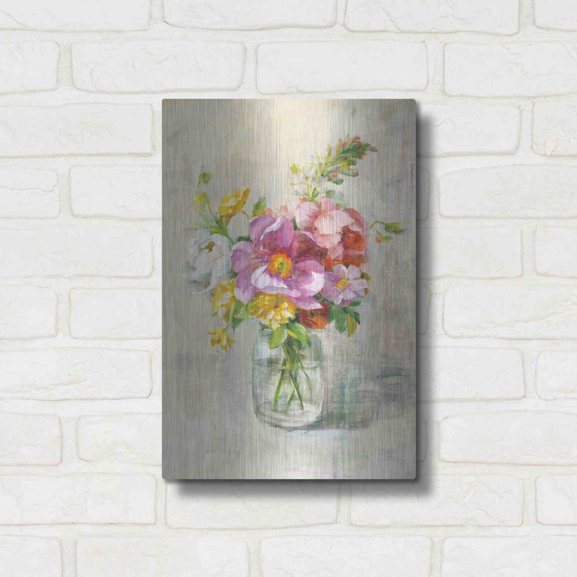 Luxe Metal Art 'Summer Treasures II Crop' by Danhui Nai, Metal Wall Art,12x16