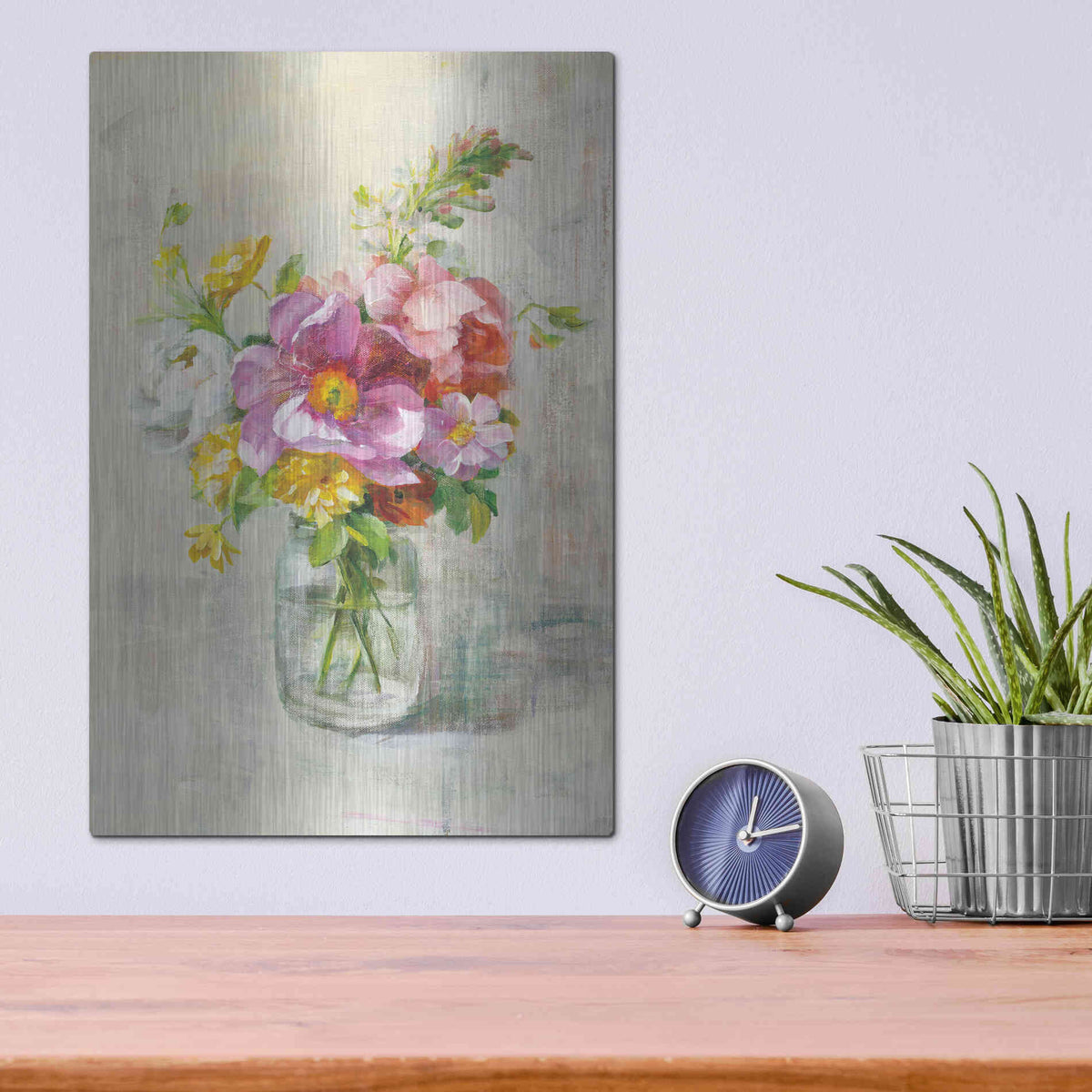 Luxe Metal Art 'Summer Treasures II Crop' by Danhui Nai, Metal Wall Art,12x16