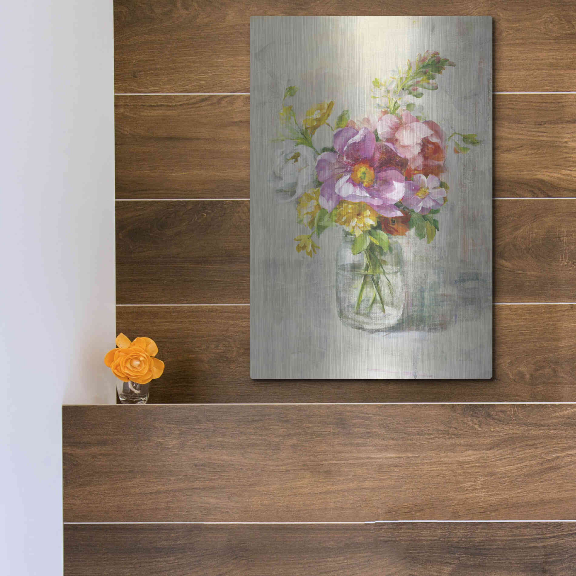 Luxe Metal Art 'Summer Treasures II Crop' by Danhui Nai, Metal Wall Art,12x16