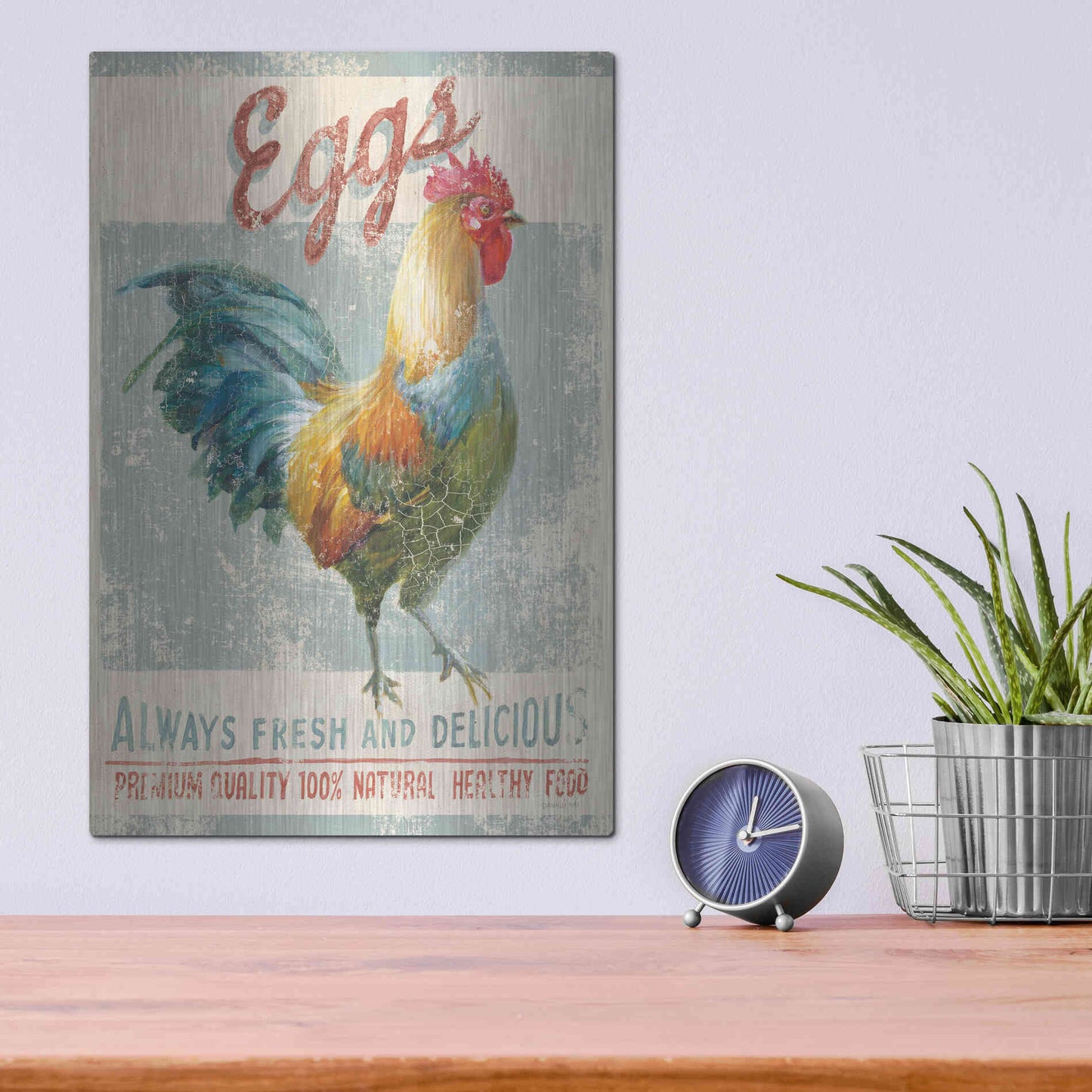 Luxe Metal Art 'Farm Nostalgia VI' by Danhui Nai, Metal Wall Art,12x16