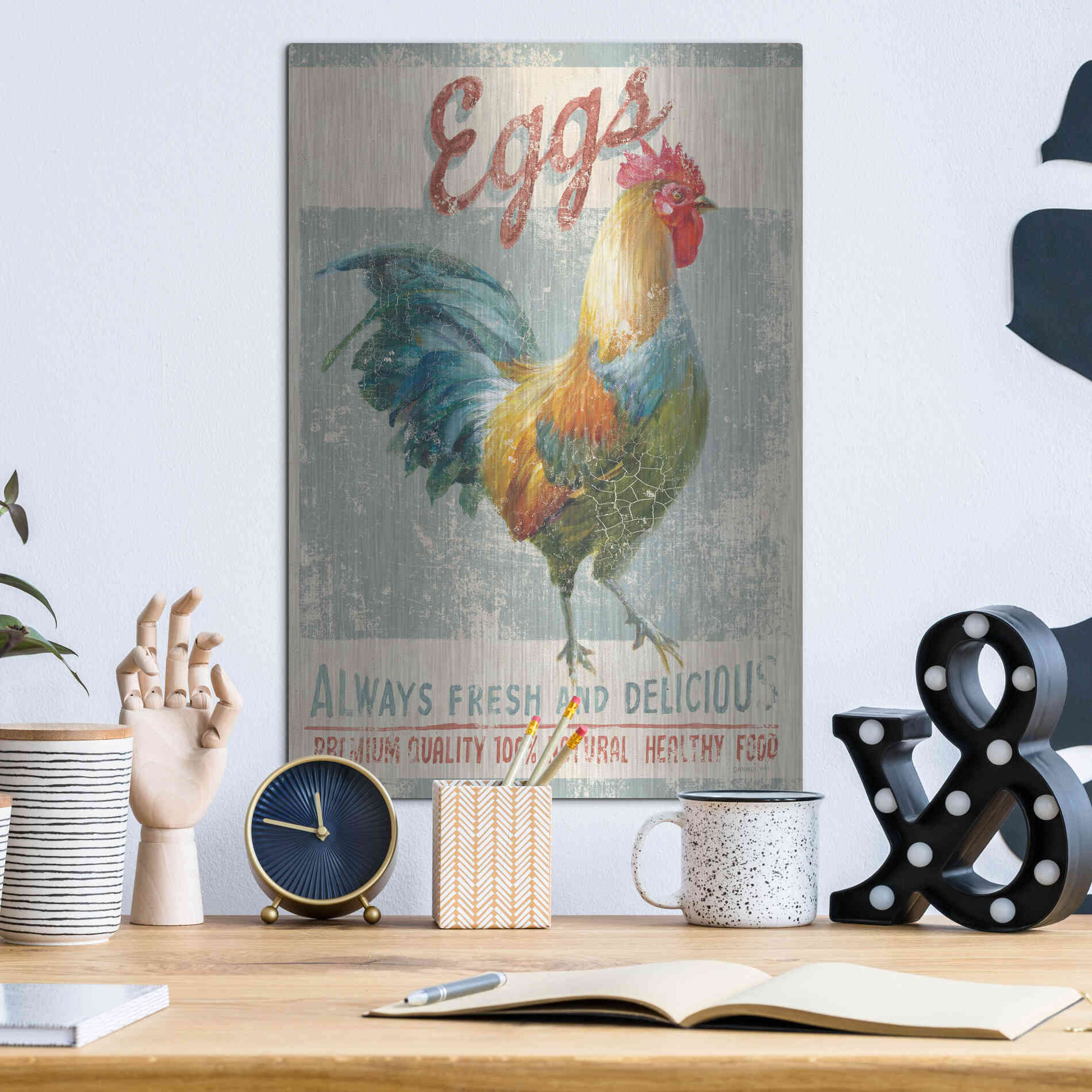 Luxe Metal Art 'Farm Nostalgia VI' by Danhui Nai, Metal Wall Art,12x16