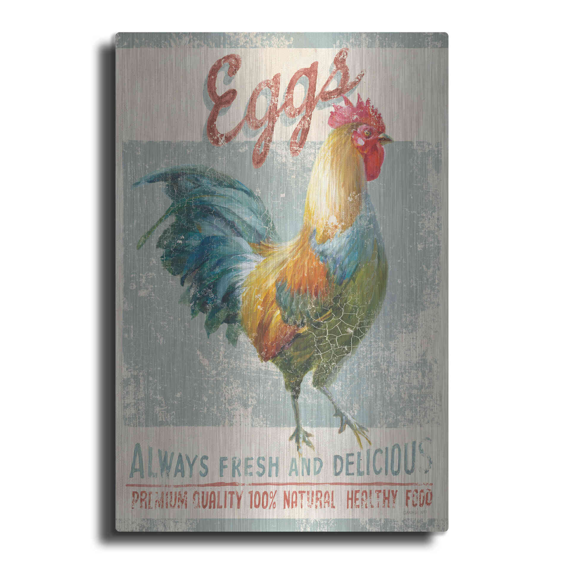 Luxe Metal Art 'Farm Nostalgia VI' by Danhui Nai, Metal Wall Art