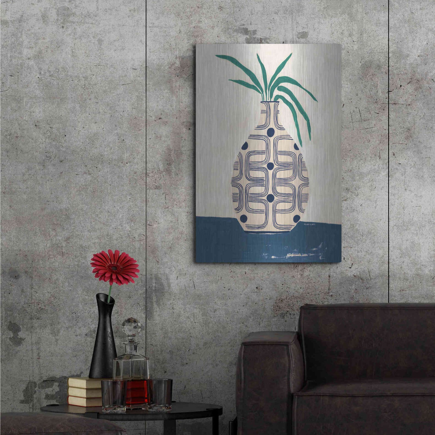 Luxe Metal Art 'Beverly Vase' by Megan Galante, Metal Wall Art,24x36