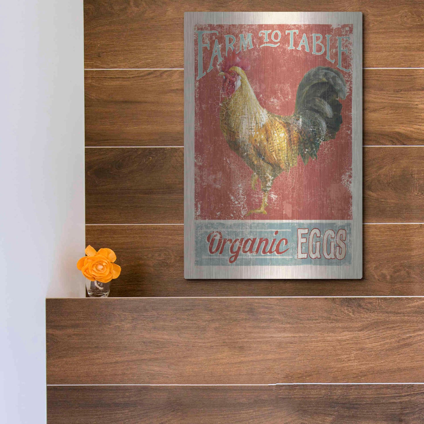 Luxe Metal Art 'Farm Nostalgia V' by Danhui Nai, Metal Wall Art,12x16