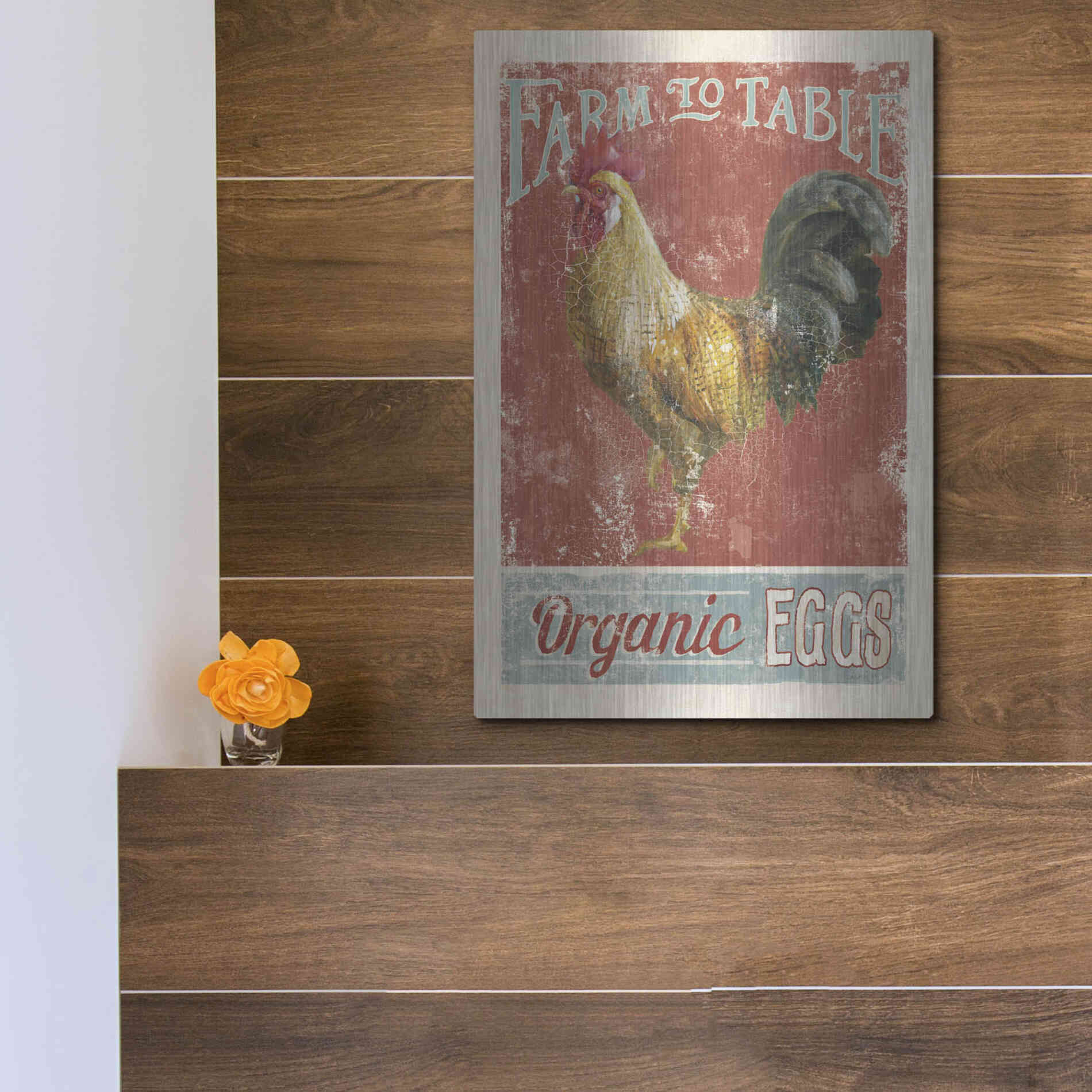 Luxe Metal Art 'Farm Nostalgia V' by Danhui Nai, Metal Wall Art,12x16