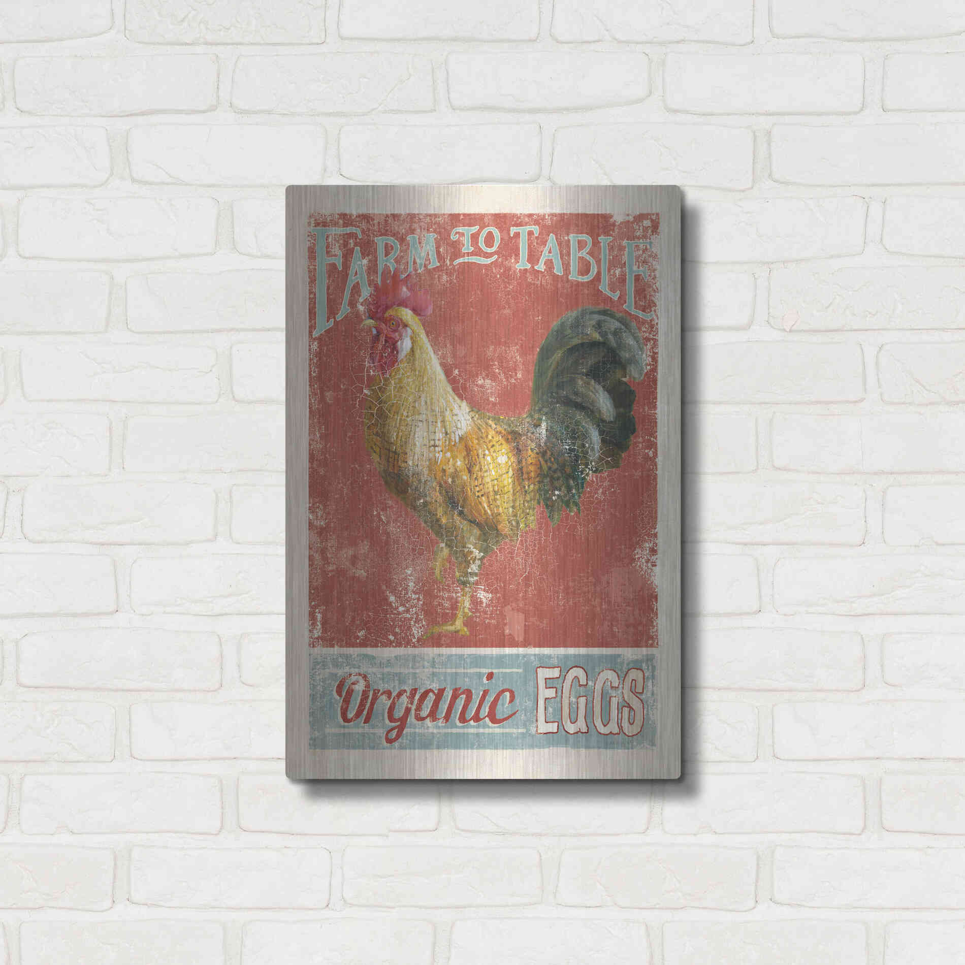 Luxe Metal Art 'Farm Nostalgia V' by Danhui Nai, Metal Wall Art,16x24