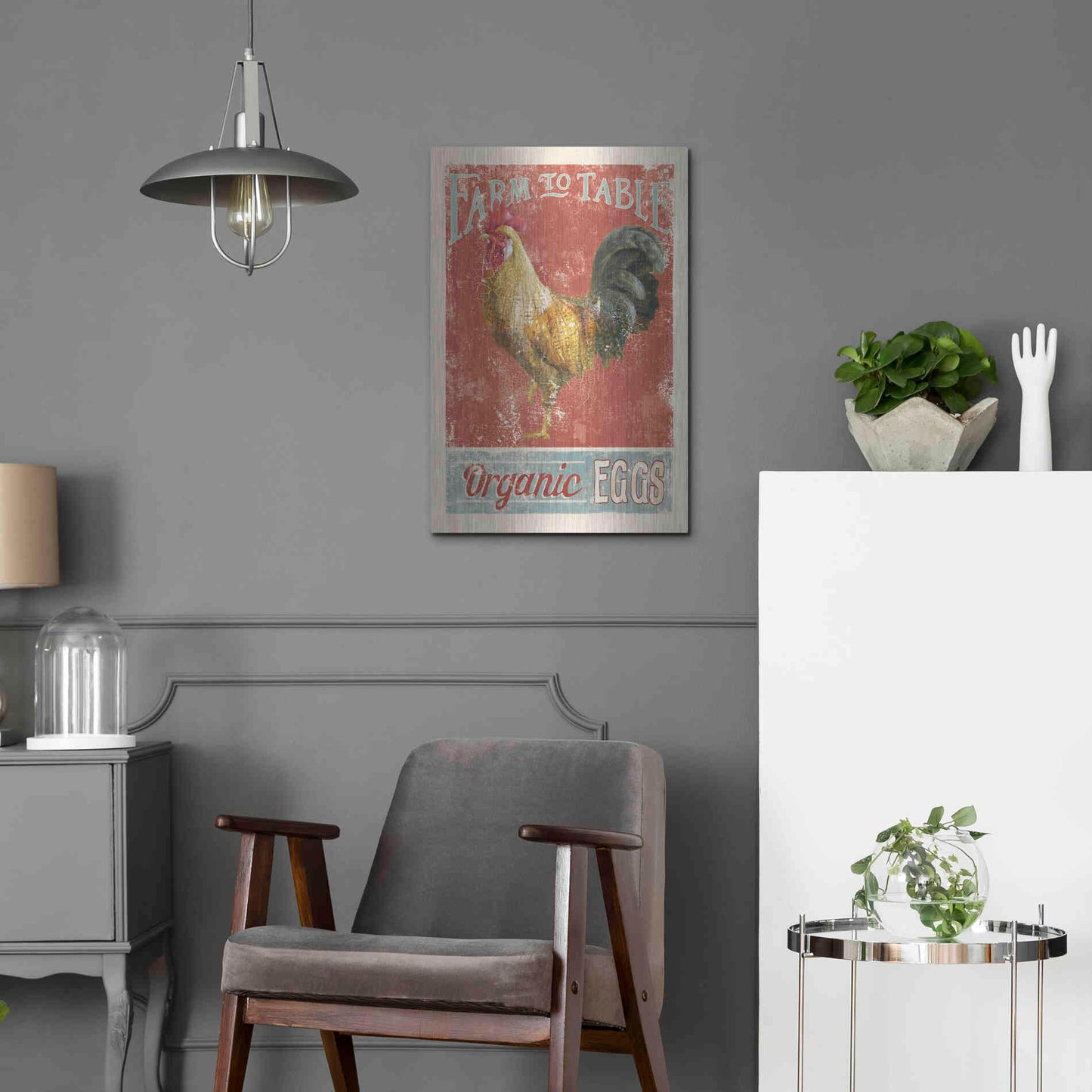 Luxe Metal Art 'Farm Nostalgia V' by Danhui Nai, Metal Wall Art,16x24