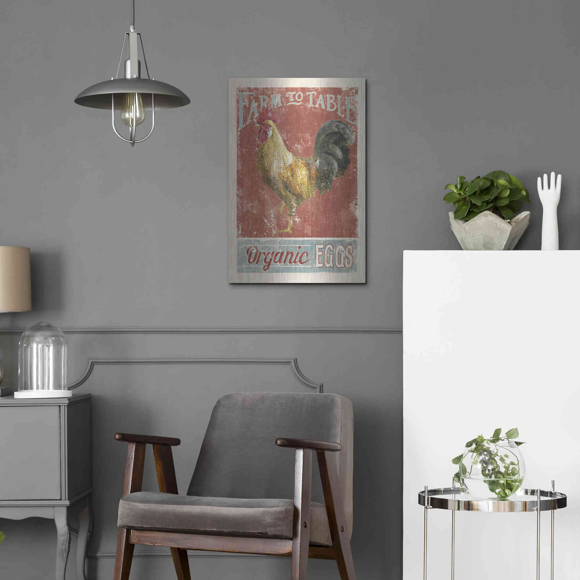 Luxe Metal Art 'Farm Nostalgia V' by Danhui Nai, Metal Wall Art,16x24