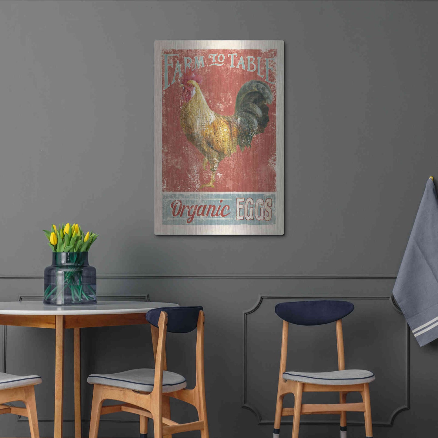 Luxe Metal Art 'Farm Nostalgia V' by Danhui Nai, Metal Wall Art,24x36