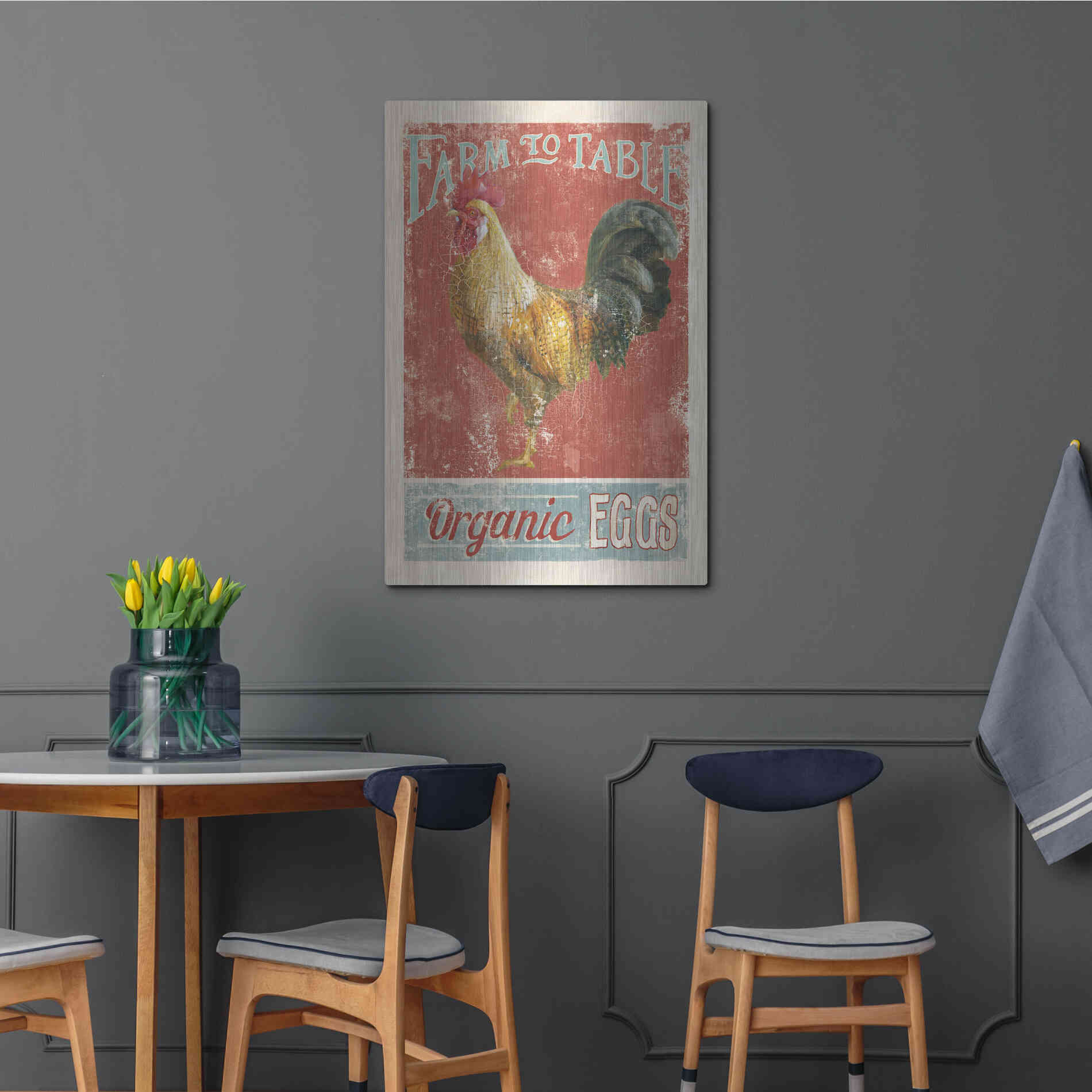 Luxe Metal Art 'Farm Nostalgia V' by Danhui Nai, Metal Wall Art,24x36