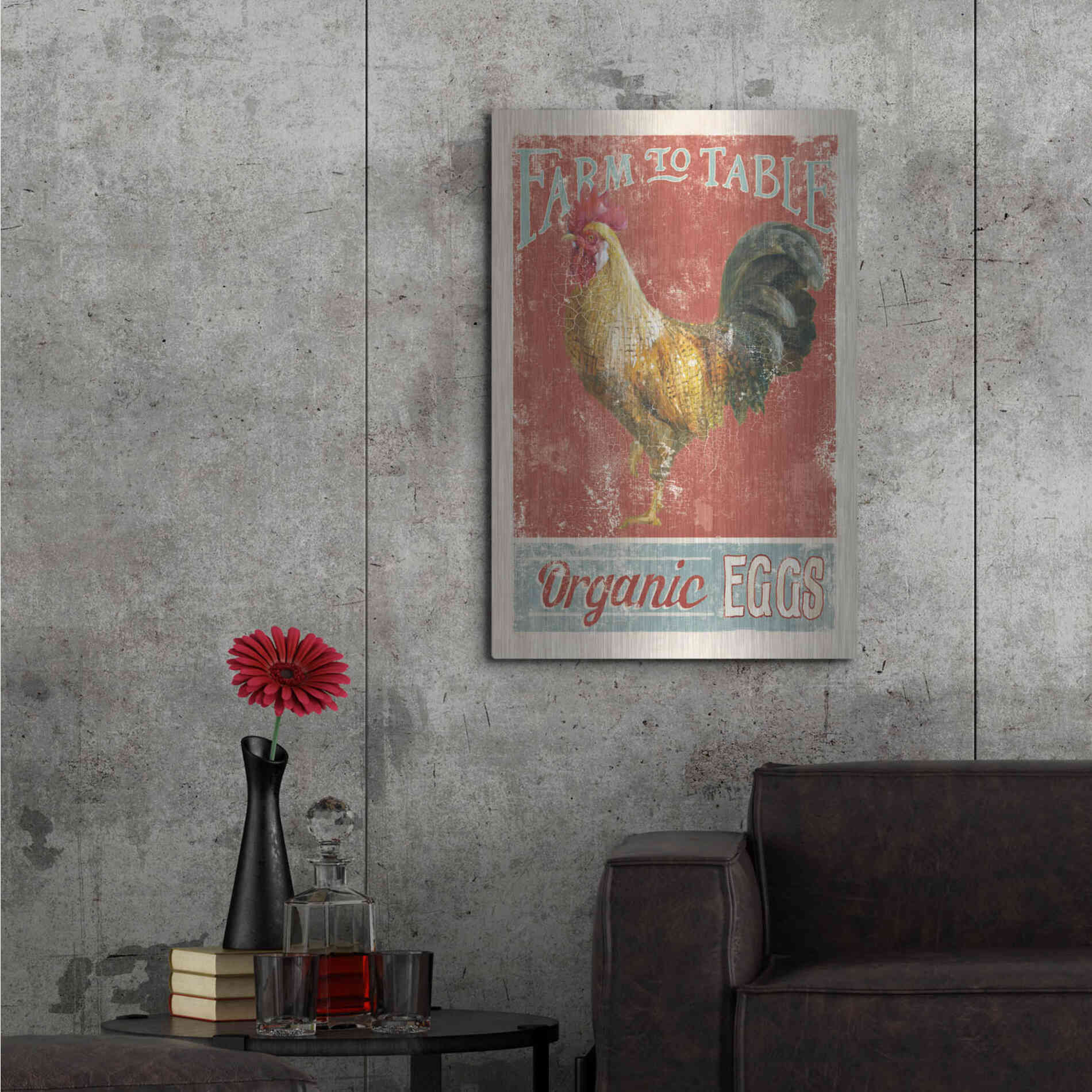 Luxe Metal Art 'Farm Nostalgia V' by Danhui Nai, Metal Wall Art,24x36