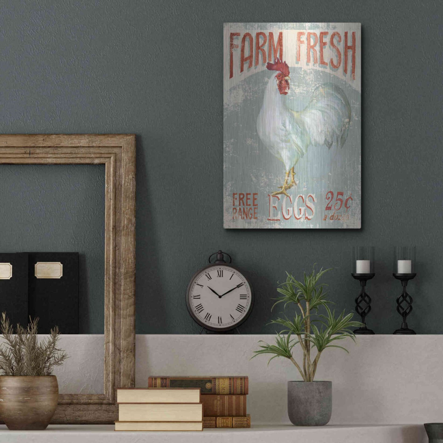 Luxe Metal Art 'Farm Nostalgia III' by Danhui Nai, Metal Wall Art,12x16