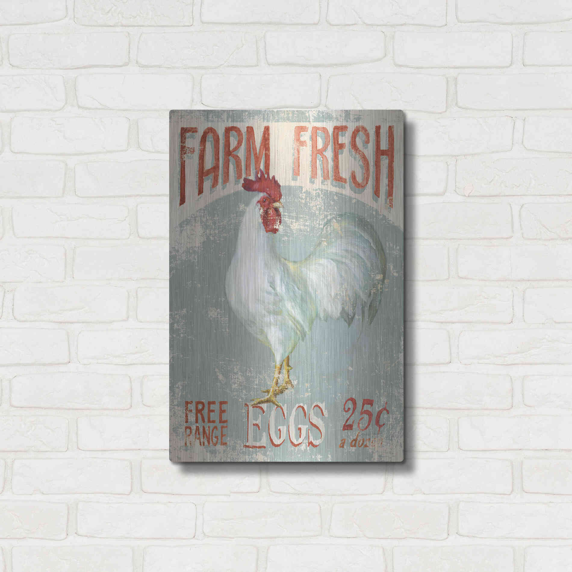 Luxe Metal Art 'Farm Nostalgia III' by Danhui Nai, Metal Wall Art,16x24