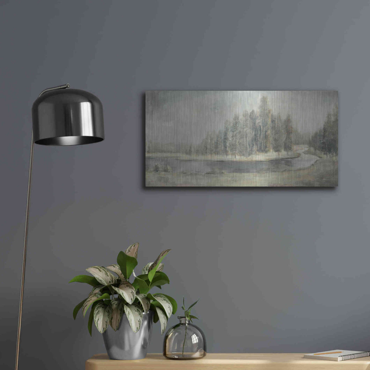 Luxe Metal Art 'Landscape Trio IV' by Danhui Nai, Metal Wall Art,24x12