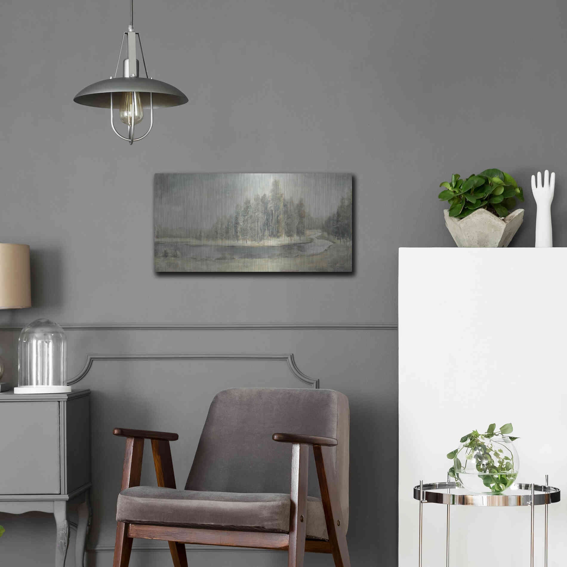 Luxe Metal Art 'Landscape Trio IV' by Danhui Nai, Metal Wall Art,24x12